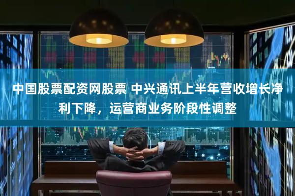 中国股票配资网股票 中兴通讯上半年营收增长净利下降，运营商业务阶段性调整