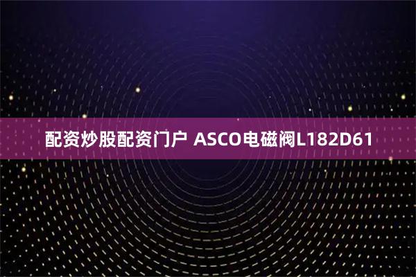 配资炒股配资门户 ASCO电磁阀L182D61
